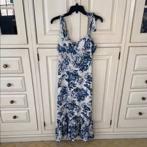 Floral Blue and White Dress